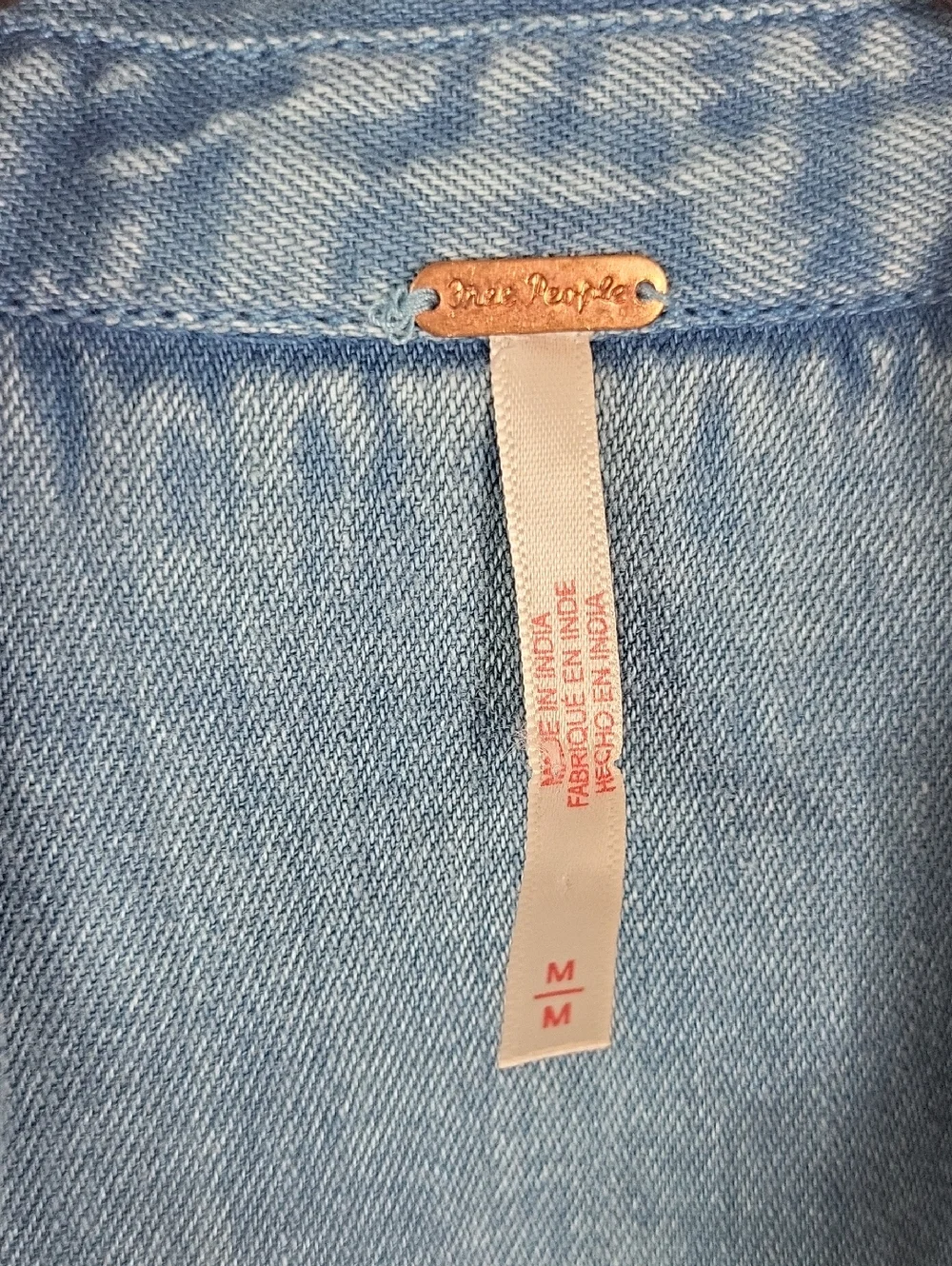 NWOT Free People mad love small denim midi dress‎ in Skyfall. Size M